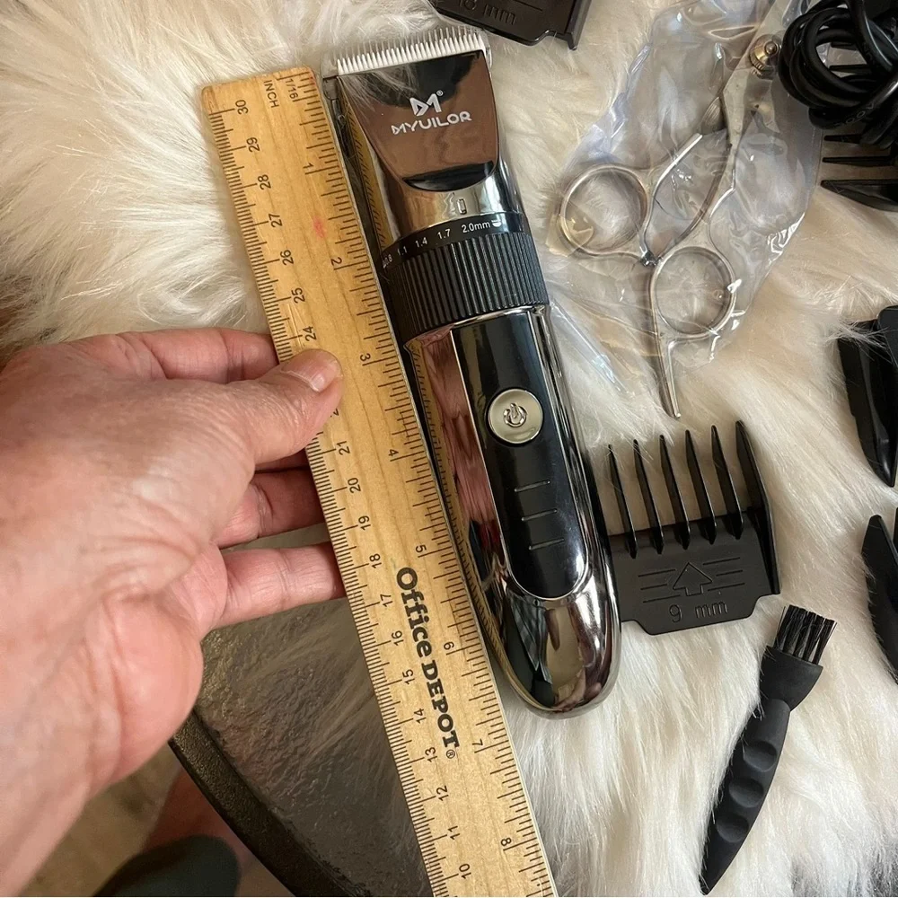 Myuilor Dog Grooming Clipper Kit Cordless Pet Hair Trimmer w Guards Scissors